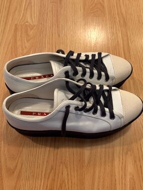 Prada leather platform sneakers